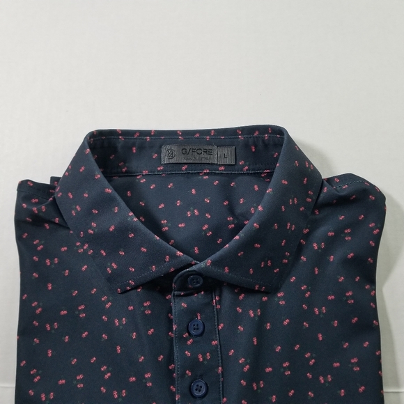 G/Fore Golf Polo Mens Large Navy Men Floral All Over Print Performance - Picture 4 of 8